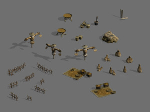 stele-wall-wood-props 3D Model