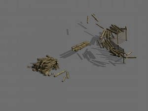 stele-wall-wood-props 3Dモデル