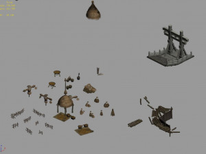 stele-wall-wood-props 3Dモデル