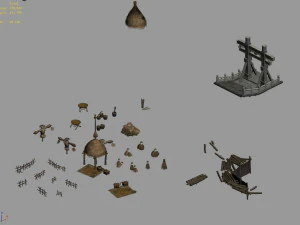 stele-wall-wood-props 3D Model