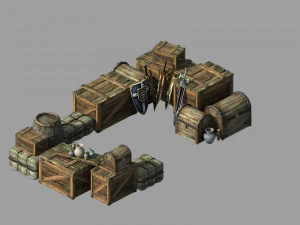 пляж город-рынок склад 14 3D Модель