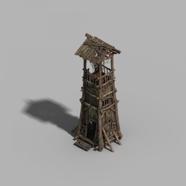 barracks-prairie-yuanbing sentry tower 02 Modelo 3D .c4d .max .obj .3ds .fbx .stl .blend 