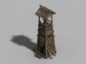 barracks-prairie-yuanbing sentry tower 02 Modèle 3D