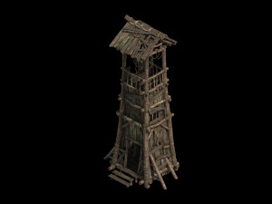 barracks-prairie-yuanbing sentry tower 02 Modelo 3D