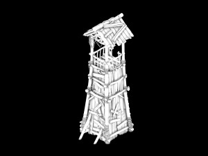 barracks-prairie-yuanbing sentry tower 02 Modelo 3D