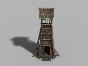 barracks-prairie-yuanbing sentry tower 02 Modelo 3D