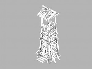 barracks-prairie-yuanbing sentry tower 02 Modelo 3D