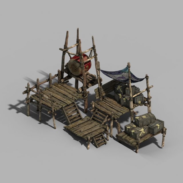 barracks-prairie-yuan army snare drum stand 3D मॉडल .c4d .max .obj .3ds .fbx .stl .blend 