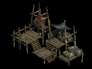 barracks-prairie-yuan army snare drum stand 3D मॉडल