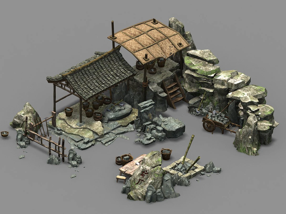 mining-mine 23 3D Model .c4d .max .obj .3ds .fbx .stl .blend 