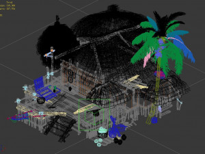 thatched house-village head-leaders home 3D Model