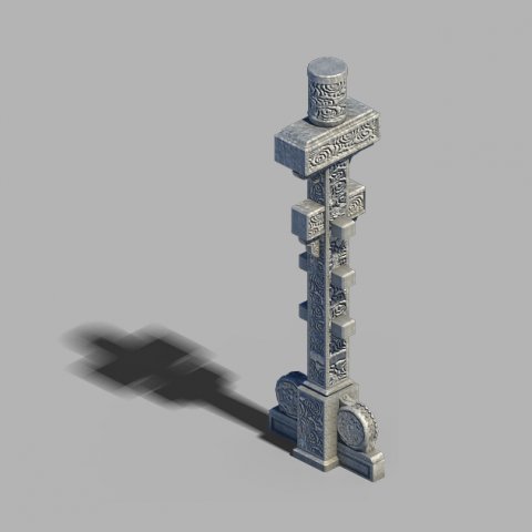 dali-architecture-decorative column 02 3D Model .c4d .max .obj .3ds .fbx .stl .blend 