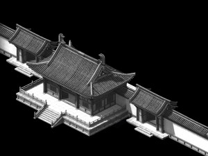 large mansion-continuous gate 32 Modello 3D