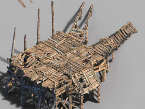 superficie-diga fluviale gialla-superficie orizzontale 01 Modello 3D