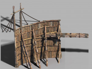 surface-yellow river dam-vertical frame 01 3D Model