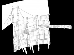 surface-yellow river dam-vertical frame 01 3D Model