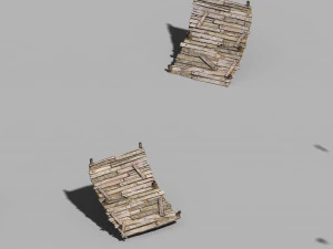 surface-yellow river dam-step road 3D Model