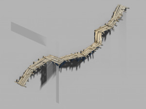 surface-yellow river-plank road 3D Model