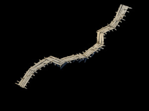 surface-yellow river-plank road 3D Model