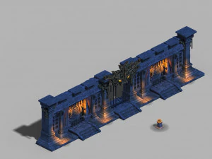 pal&aacute;cio-t&uacute;mulo-port&atilde;o-parede subterr&acirc;neo 02 Modelo 3D