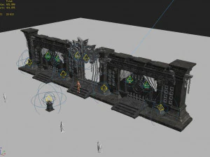underground palace-tomb-gate-wall 02 3D Model