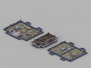 underground palace-funeral-horse-food trough 20 3D Model