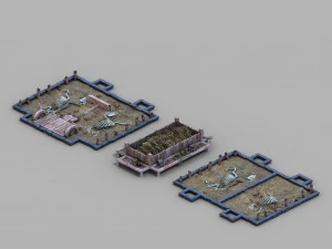 cocho subterr&acirc;neo de comida de cavalo-funeral-pal&aacute;cio 20 Modelo 3D