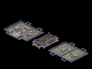 underground palace-funeral-horse-food trough 20 3D Model