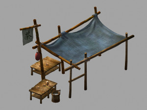 floor stall-street-tea stall 01 3D 모델