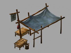 floor stall-street-tea stall 01 3D Model