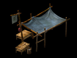 floor stall-street-tea stall 01 3D Model