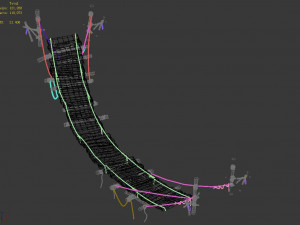 suspension bridge-plank-rope-bridge 3D Model