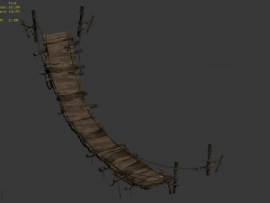 suspension bridge-plank-rope-bridge 3D Model