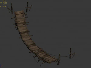 suspension bridge-plank-rope-bridge 3D Model