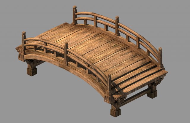 east city-wooden bridge 3D Model .c4d .max .obj .3ds .fbx .stl .blend 