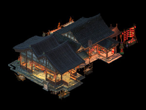 restaurant-grocery store-lantern 12 3D Model