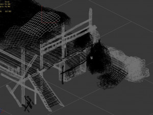 axe gang-rag-canopy-wooden ladder 3D 模型