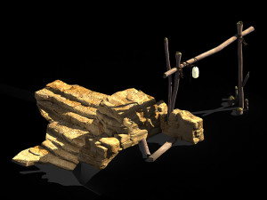 axe gang-desert-horse pile 32 Modello 3D