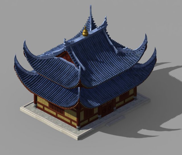 deputy building-gourd-blue house 32 3Dモデル .c4d .max .obj .3ds .fbx .stl .blend