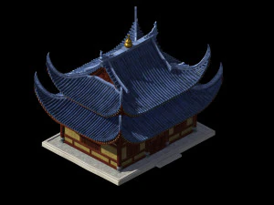deputy building-gourd-blue house 32 3D Model