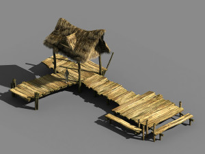 port-straw shed-wooden bridge 20 Modelo 3D