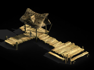 port-straw shed-wooden bridge 20 3D-Modell