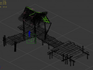 port-straw shed-wooden bridge 20 3D-Modell