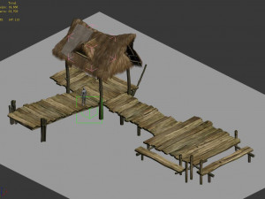 port-straw shed-wooden bridge 20 3D-Modell