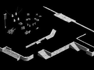 port-terrain-props-stone ladder-treasure box 6 3Dモデル