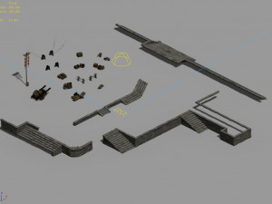 port-terrain-props-stone ladder-treasure box 6 3Dモデル