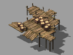 port-cargo-wooden table-ship plate 32 3D Модель