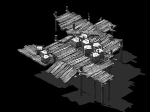 port-cargo-wooden table-ship plate 32 3D Model