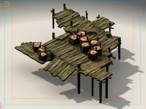 port-cargo-wooden table-ship plate 32 3D Model