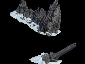 map-big stone stele-extreme cold-stone mountain 12 Model 3D
